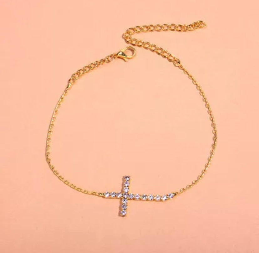 BLING CROSS ANKLET