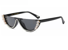 Load image into Gallery viewer, HALF FRAME BLING VINTAGE SUNGLASSES
