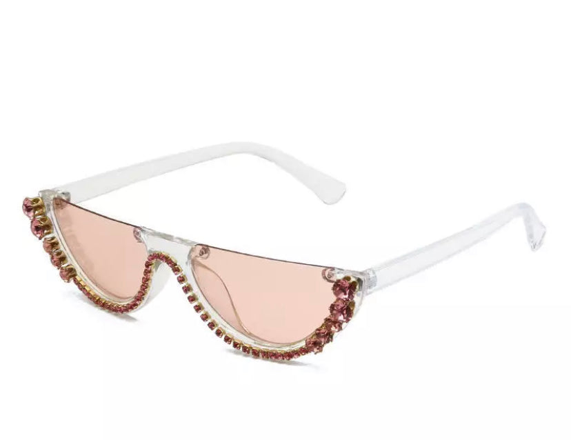 HALF FRAME BLING VINTAGE SUNGLASSES