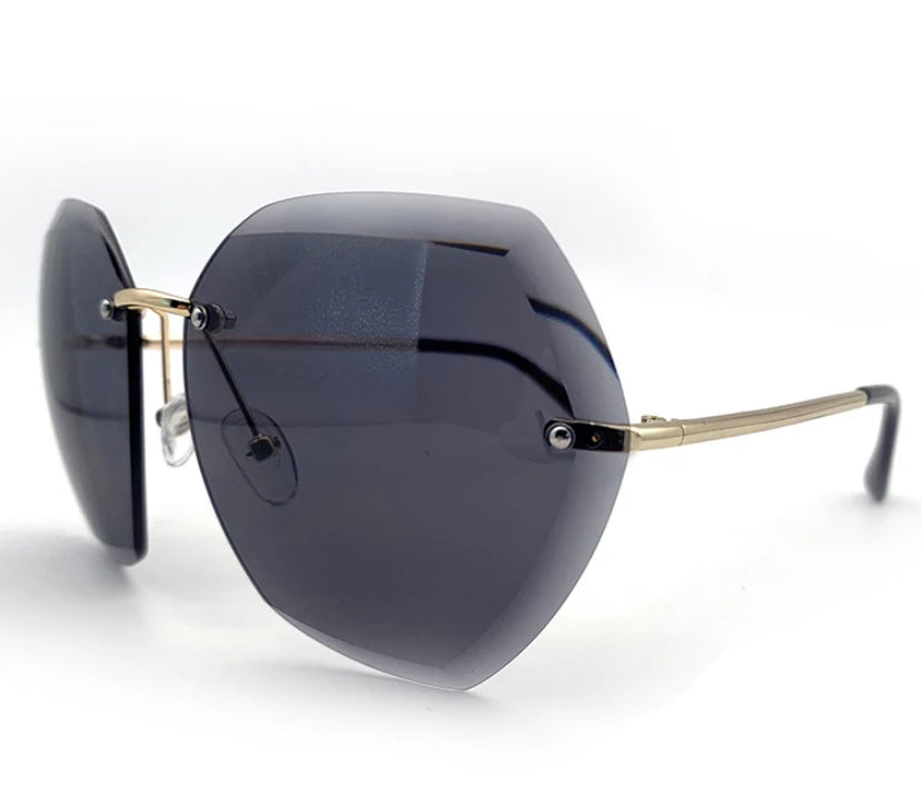 VINTAGE FRAMELESS SUNGLASSES WITH OCEAN LENS