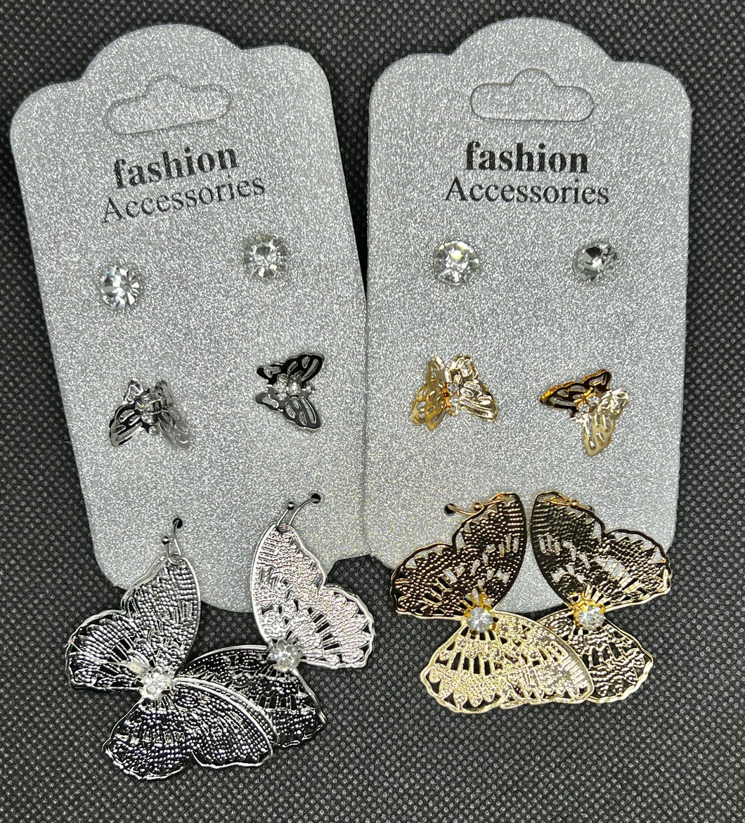 BUTTERFLY EFFECT EARRINGS 3 SET